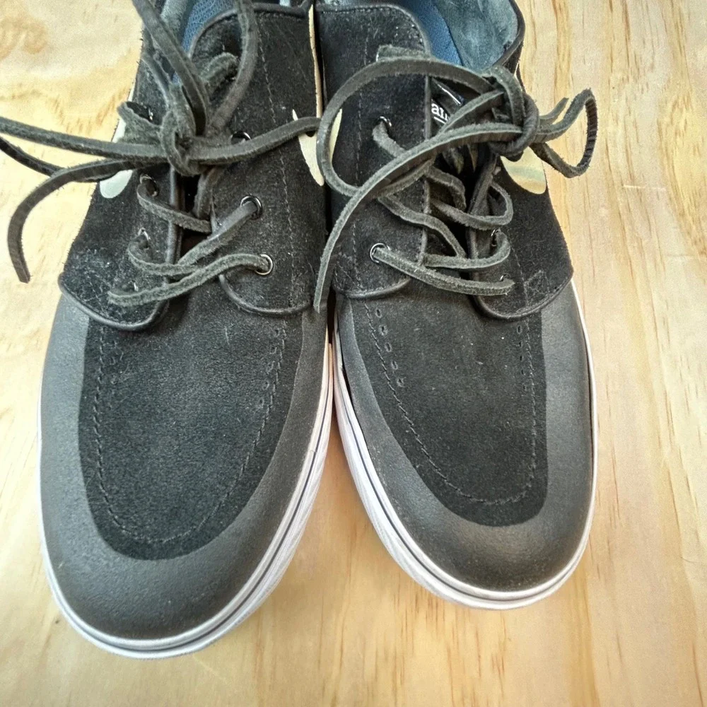 Nike SB Zoom Stefan Janoski Premium SE Black White Suede Skate Shoes 631298-014
